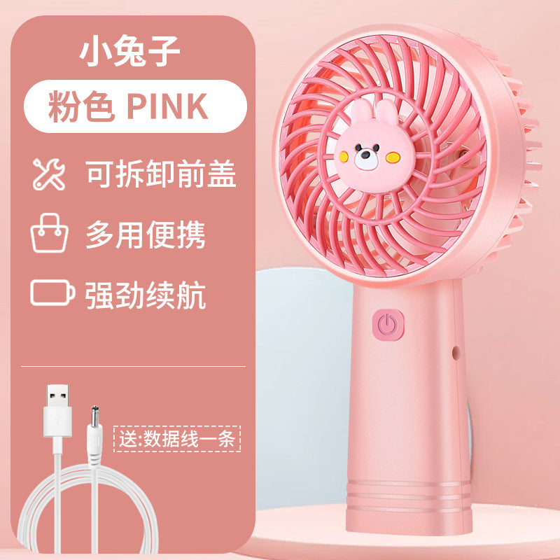 Nouveau petit ventilateur à grande vitesse transfrontalière Ventilateur de bureau portable pour étudiant Écran numérique USB extérieur Petit ventilateur portable
