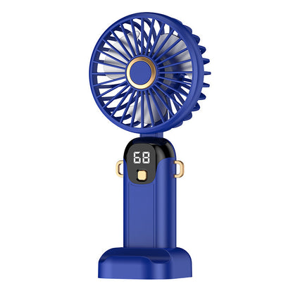 Nouveau petit ventilateur à grande vitesse transfrontalière Ventilateur de bureau portable pour étudiant Écran numérique USB extérieur Petit ventilateur portable