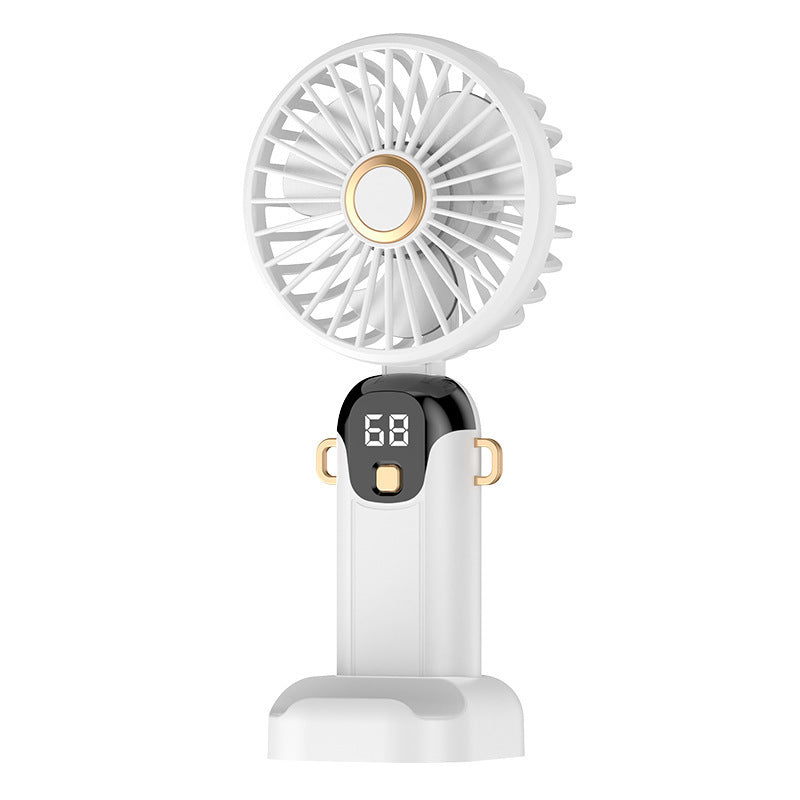 Nouveau petit ventilateur à grande vitesse transfrontalière Ventilateur de bureau portable pour étudiant Écran numérique USB extérieur Petit ventilateur portable