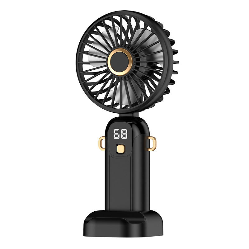 Nouveau petit ventilateur à grande vitesse transfrontalière Ventilateur de bureau portable pour étudiant Écran numérique USB extérieur Petit ventilateur portable
