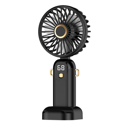 Nouveau petit ventilateur à grande vitesse transfrontalière Ventilateur de bureau portable pour étudiant Écran numérique USB extérieur Petit ventilateur portable