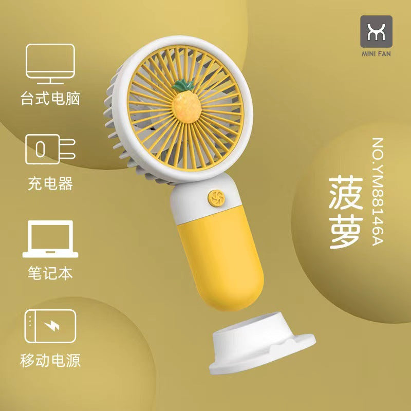 Nouveau petit ventilateur à grande vitesse transfrontalière Ventilateur de bureau portable pour étudiant Écran numérique USB extérieur Petit ventilateur portable