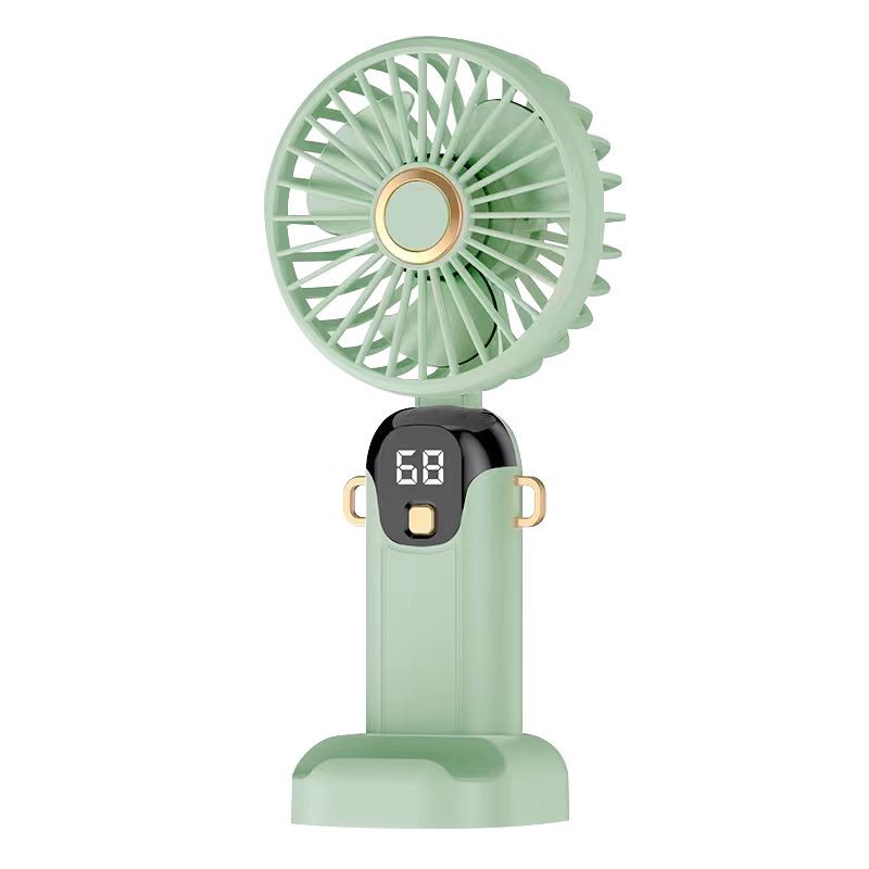 Nouveau petit ventilateur à grande vitesse transfrontalière Ventilateur de bureau portable pour étudiant Écran numérique USB extérieur Petit ventilateur portable
