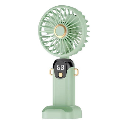 Nouveau petit ventilateur à grande vitesse transfrontalière Ventilateur de bureau portable pour étudiant Écran numérique USB extérieur Petit ventilateur portable