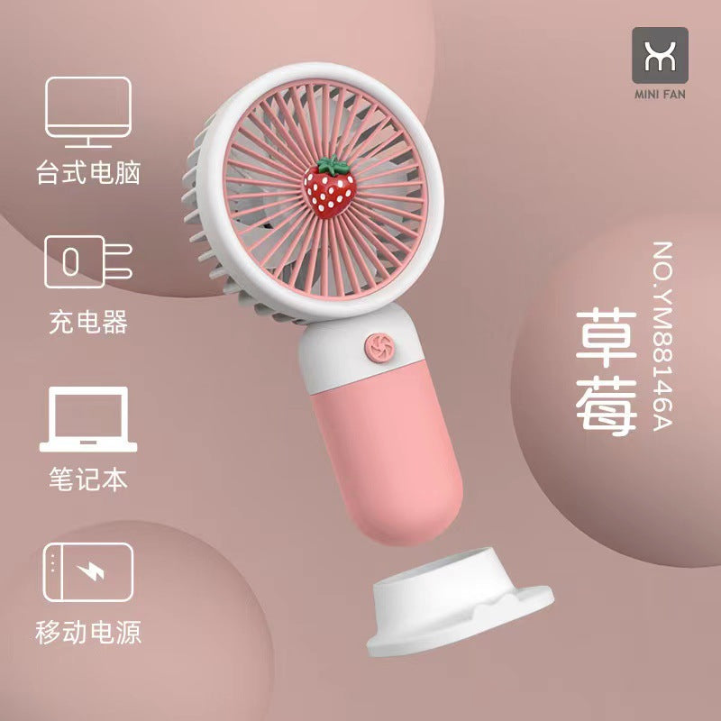 Nouveau petit ventilateur à grande vitesse transfrontalière Ventilateur de bureau portable pour étudiant Écran numérique USB extérieur Petit ventilateur portable