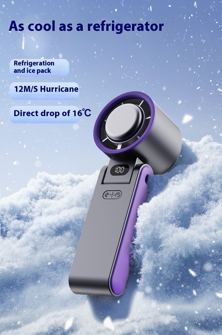 Ventilateur Numérique Portable Pliable avec Compression de Glace